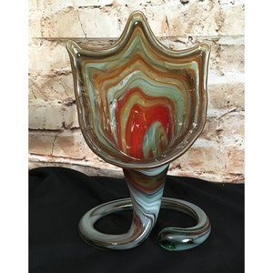 MID CENTURY ARKLAHOMA SOONER OZARK GLASS Vase